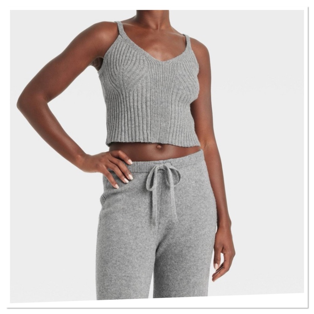 Women’s Sweater Pajama Tank Top Auden Gray Knit